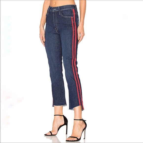 Mother Insider Crop Step Fray Jeans in Speed Racer - Picture 2 of 8
